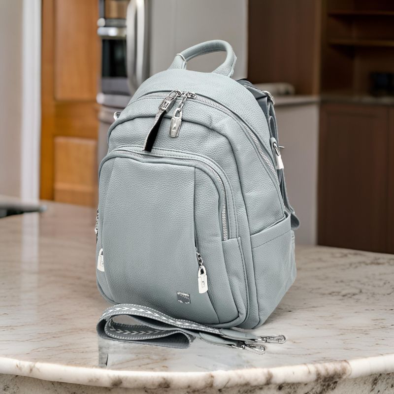 rucsac albastru dama piele